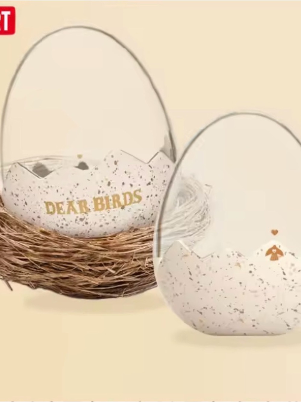 Pop mart Dear Birds Series Dust proof egg shell display case